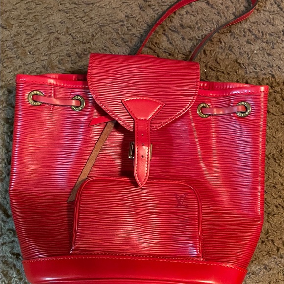 Authentic Louis Vuitton Red EpiMontsouris Backpack - Picture 3 of 8
